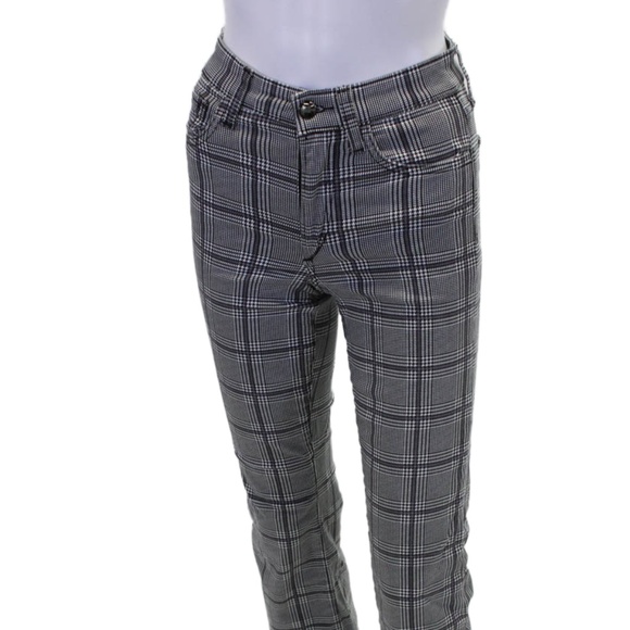 Joe’s Women’s Callie High Rise Cropped Bootcut Plaid Pants — Gray - Picture 1 of 6